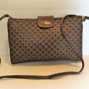 GANSON Purse Shoulder Bag  Woven Leather